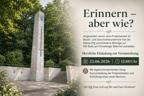 Erinnern – aber wie? Die Efg lädt zur Veranstaltung an der NS-Stele ein